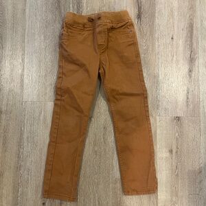 Hanna Andersson Pull-On Classic Twill Pants Carpenter Brown Slim 8